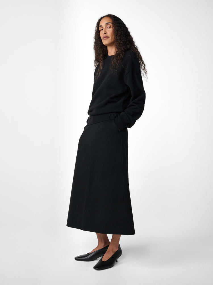 Savi Wool Skirt in Black