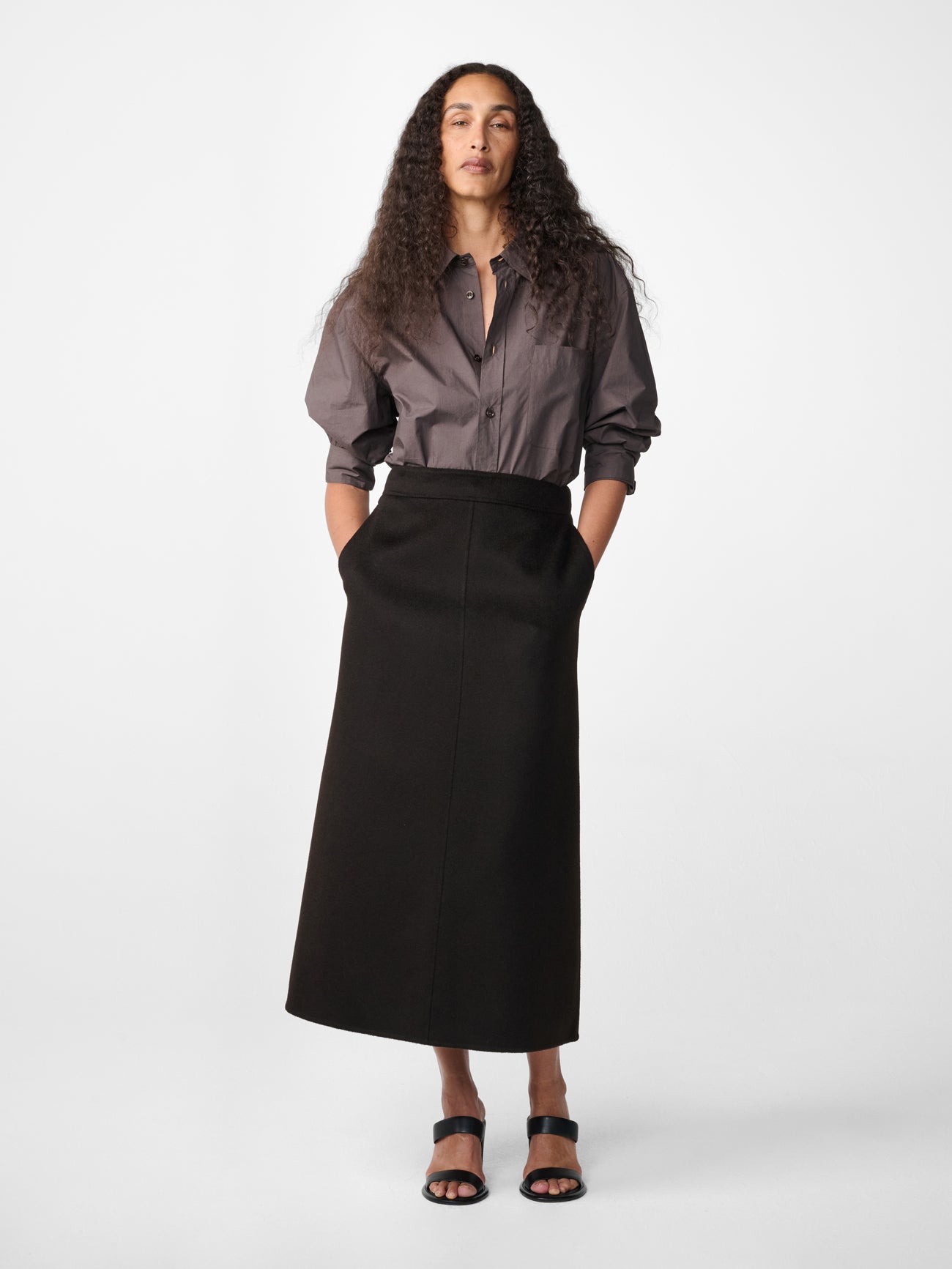 Savi Wool Skirt in Ore