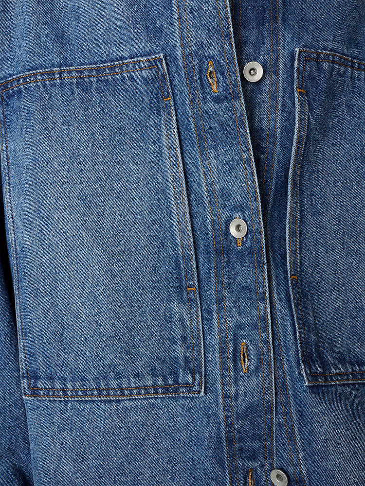 Saxon Denim Shirt in Worn Wash Indigo