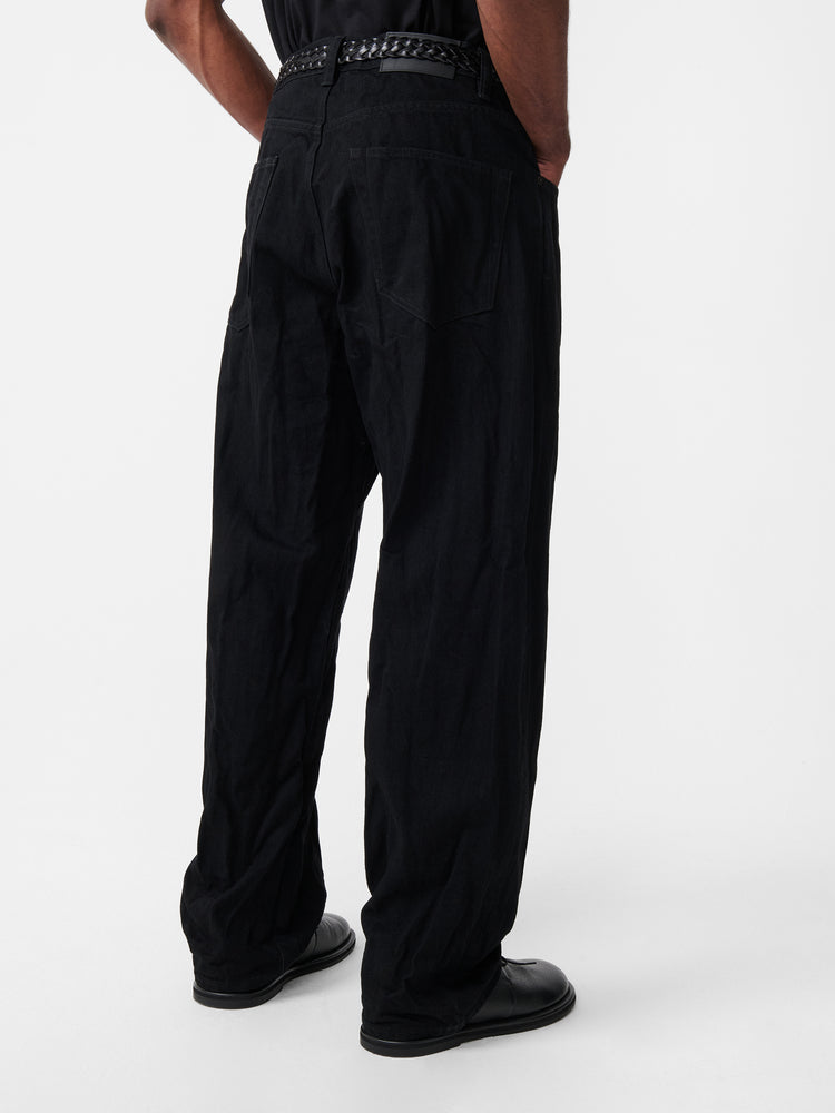 Seb Crinkle Denim Pant in Black