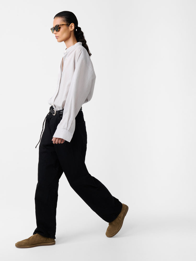 Seb Crinkle Denim Pant in Black