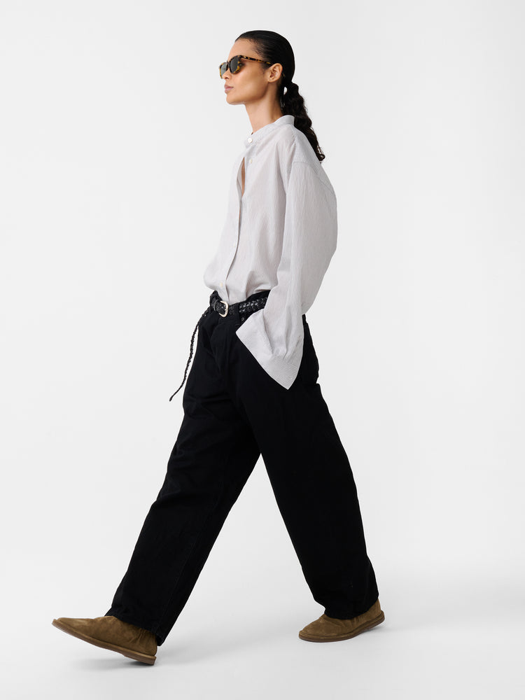 Seb Crinkle Denim Pant in Black