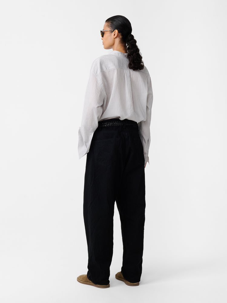 Seb Crinkle Denim Pant in Black