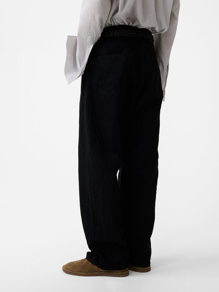 Seb Crinkle Denim Pant in Black