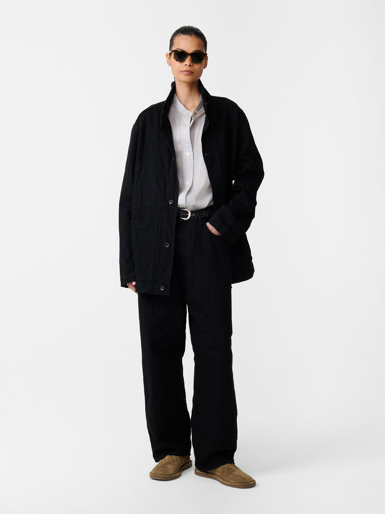 Seb Crinkle Denim Pant in Black