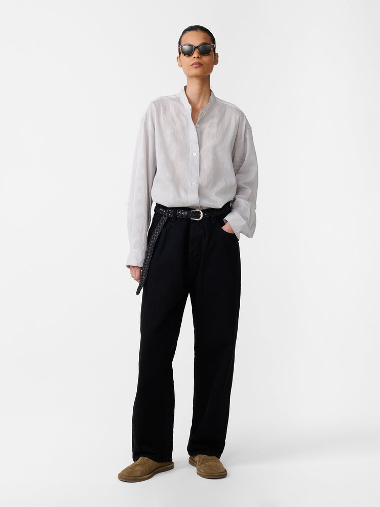 Seb Crinkle Denim Pant in Black