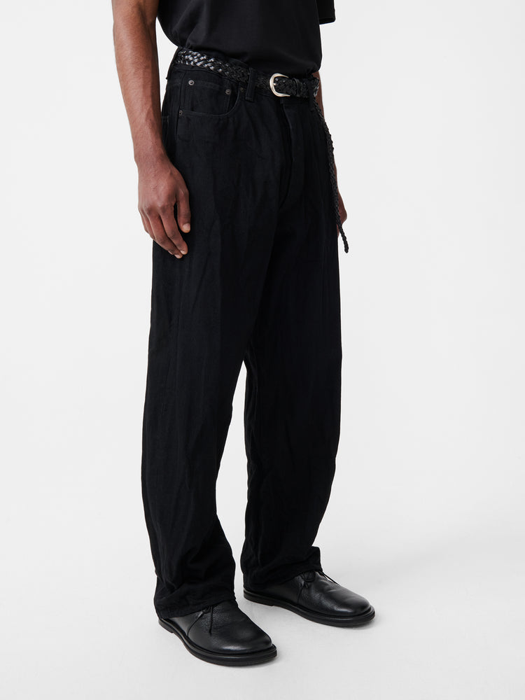 Seb Crinkle Denim Pant in Black