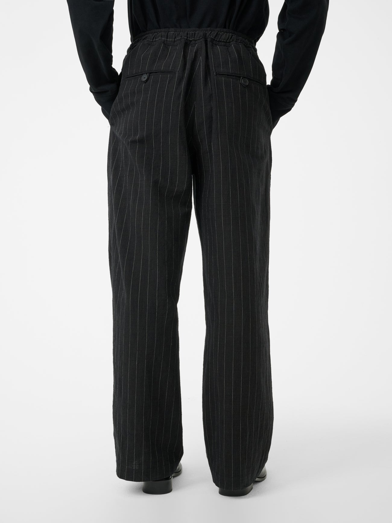 Sonny Pinstripe Pant in Black - Studio Nicholson