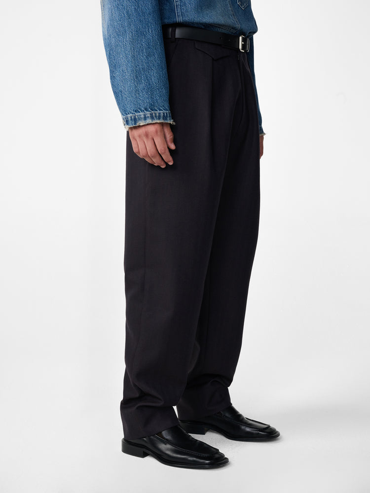 Taunton Tailored Pant in Black Grape