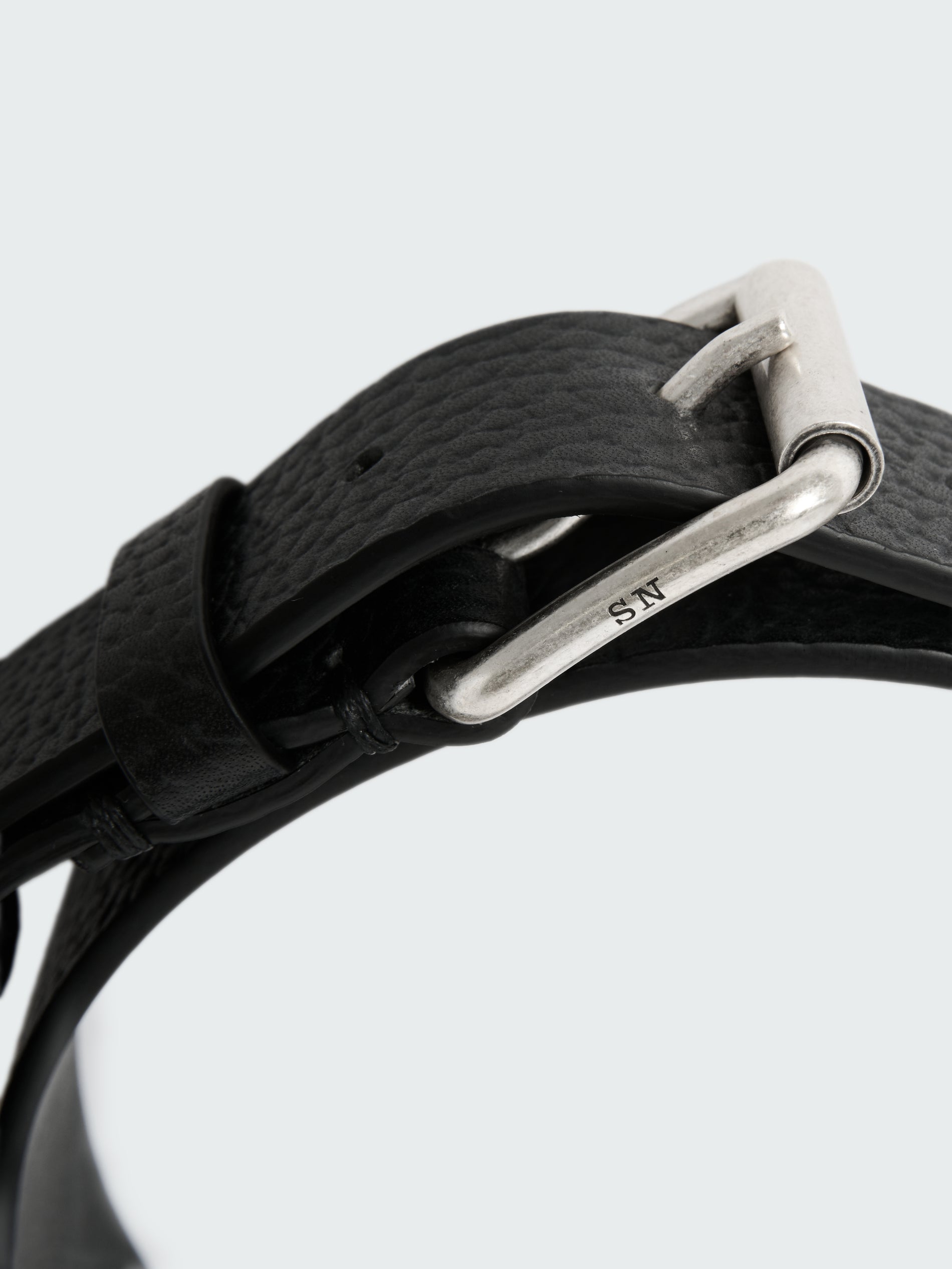 Trieste Grain Leather Belt in Black