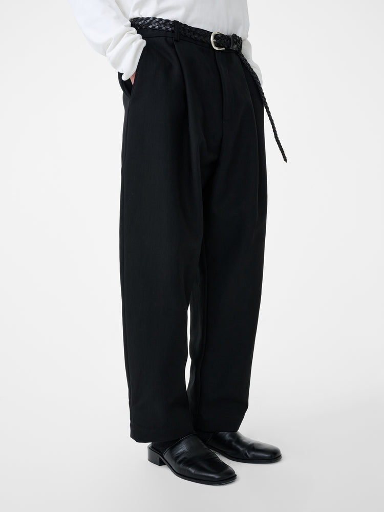 Tuck Cotton Pant in Black - Studio Nicholson