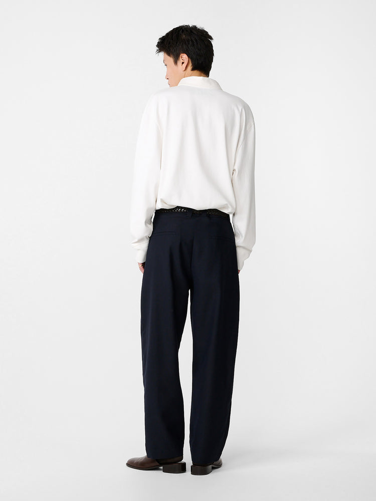 Tuck Heritage Wool Pant in Darkest Navy