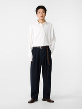 Tuck Heritage Wool Pant in Darkest Navy - Studio Nicholson