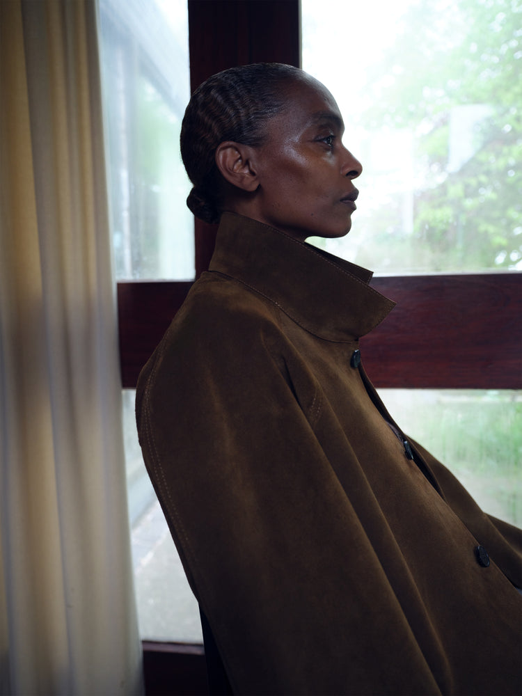Bowe Suede Jacket in Mustard