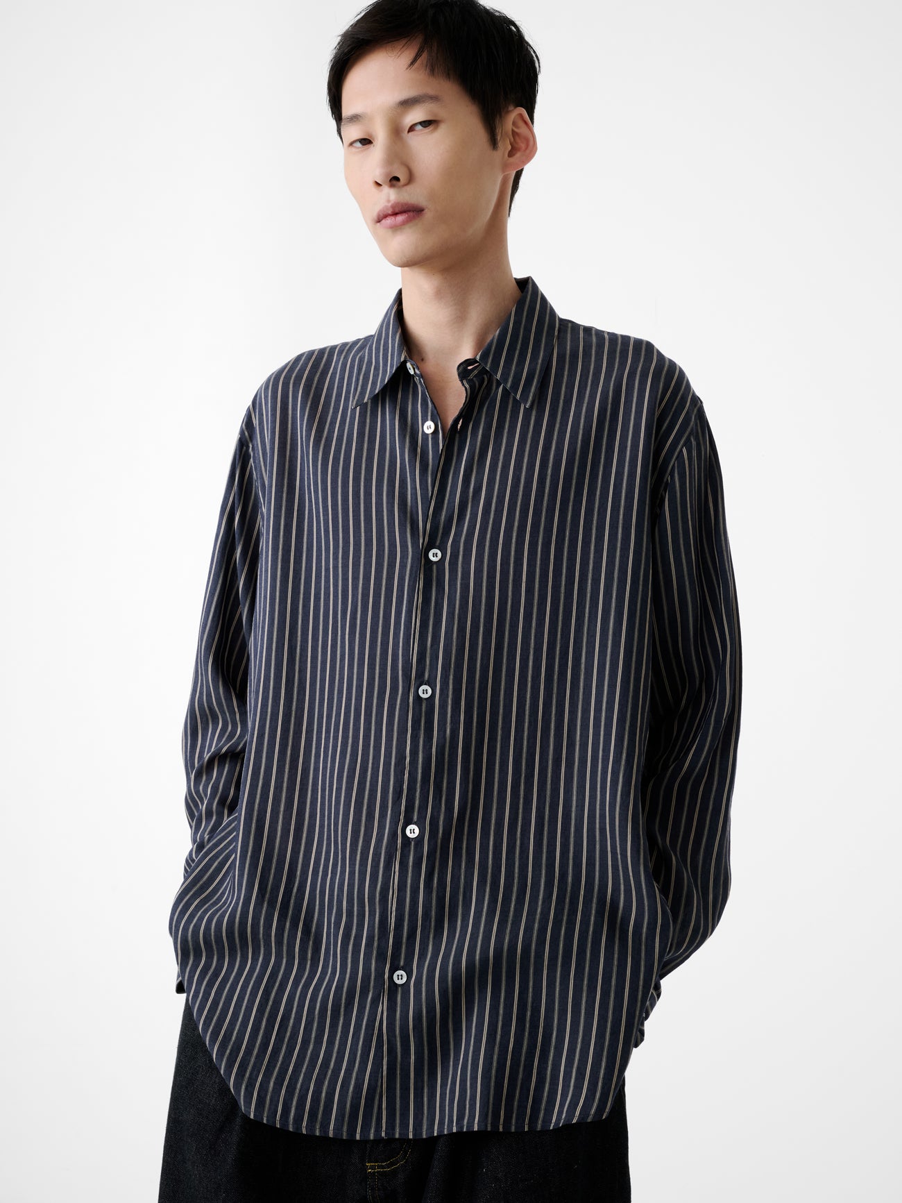 View Shirt in Indigo Stripe