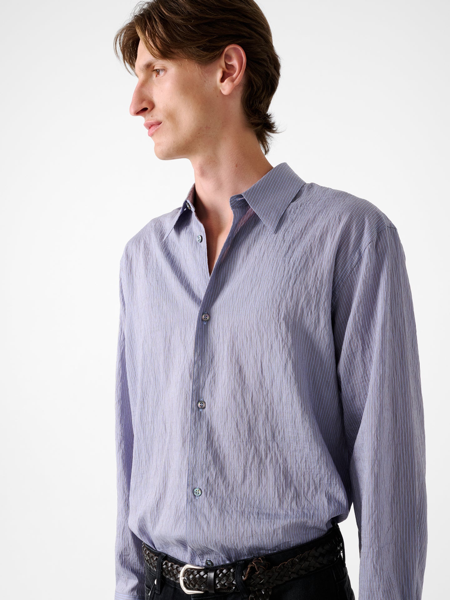 View Shirt in LIilac Stripe