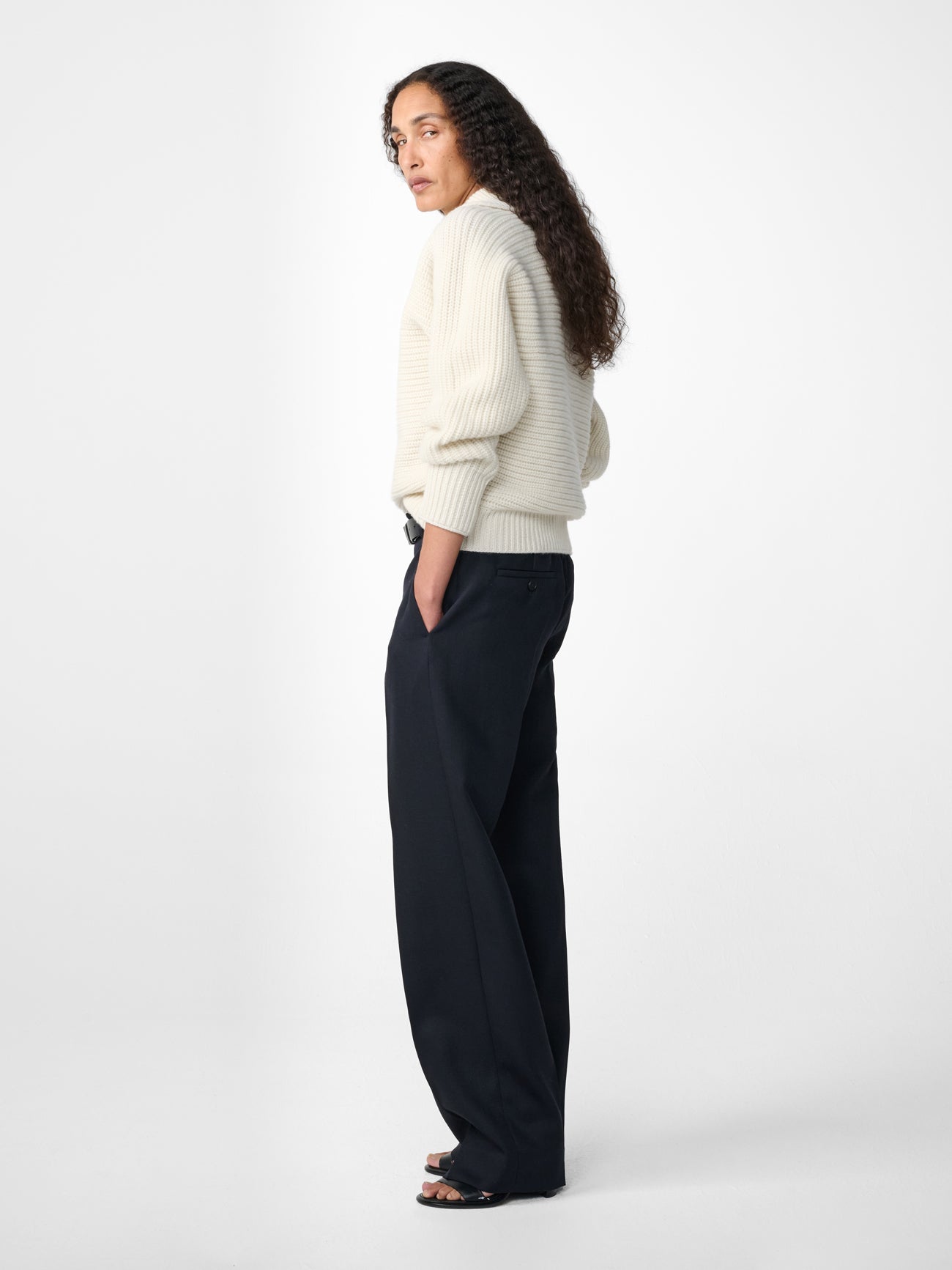 Walton Lambswool Knit Polo in Parchment