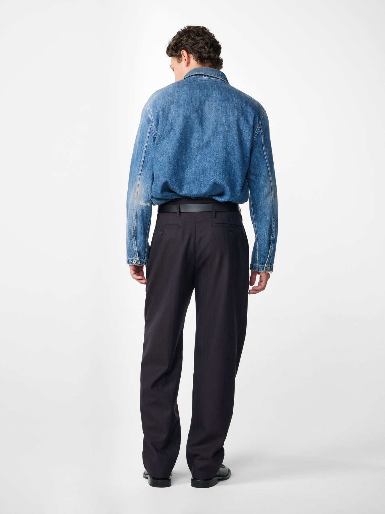 York Denim Polo Shirt in Thrashed Indigo Wash