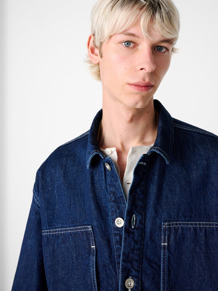 York Denim Popover Shirt in Indigo Wash