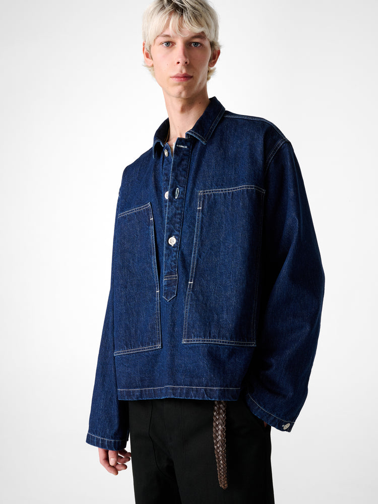 York Denim Popover Shirt in Indigo Wash