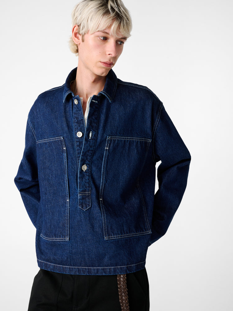 York Denim Popover Shirt in Indigo Wash