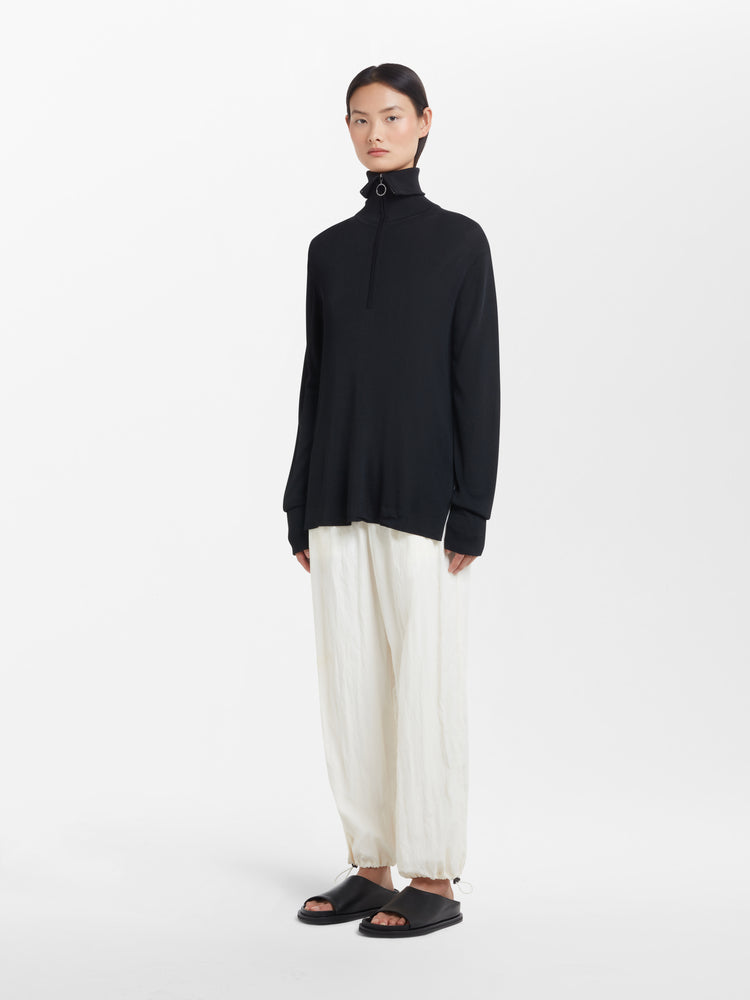 Gia Textured Viscose Pant in Parchment