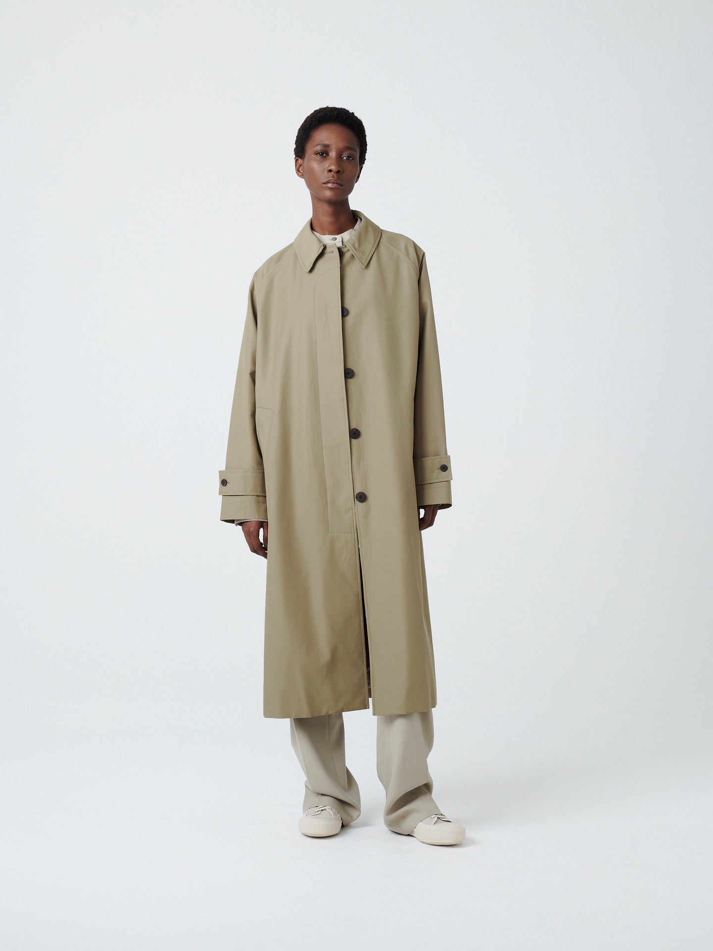 Holin Coated Cotton Coat in Birch